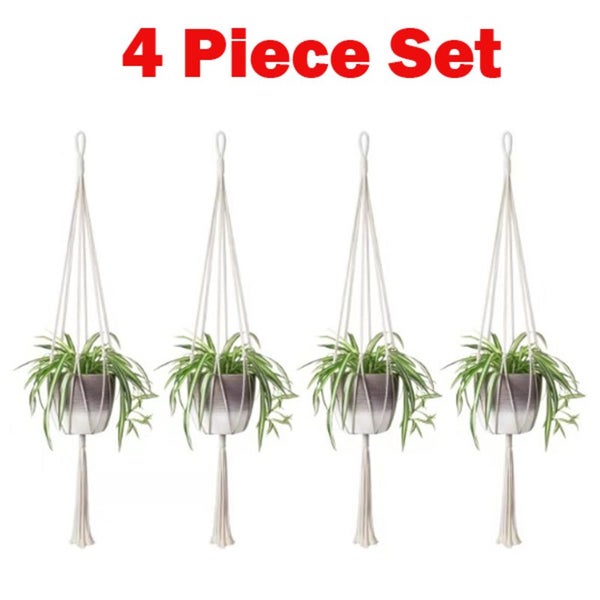 4 Pack Macrame Plant Hanger Cotton Rope Hanging Planter Basket I0641BG0 Carousel 1