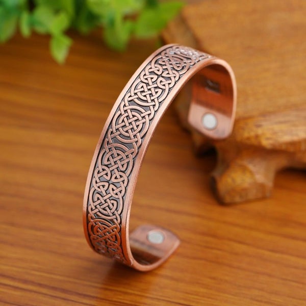 Copper Viking Cuff Bracelet Celtic Knot Magnetic Healthcare B0301RD0 Carousel 1