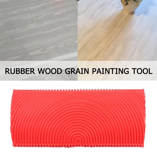 2pcs/set Red Rubber Wood Grain Paint Roller DIY Graining Carousel 3