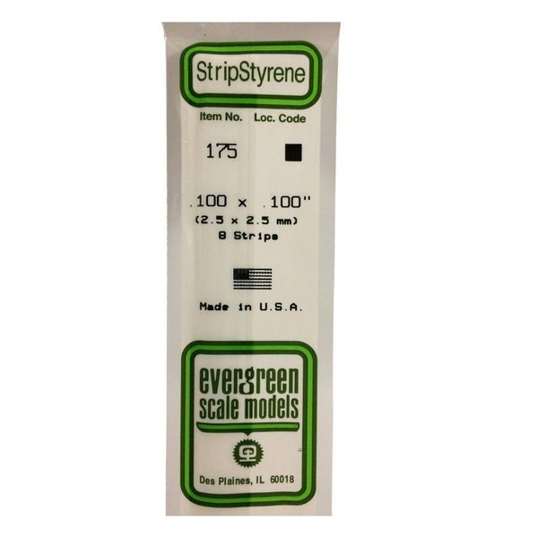 Evergreen Styrene Strips .100 X .100 In-8 Carousel 2