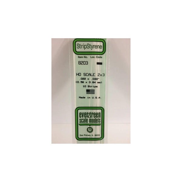 Evergreen Styrene Strips Ho 2 X 3 (10) Carousel 1
