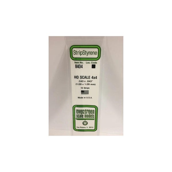 Evergreen Styrene Strips Ho 4 X 4 (10) Carousel 1