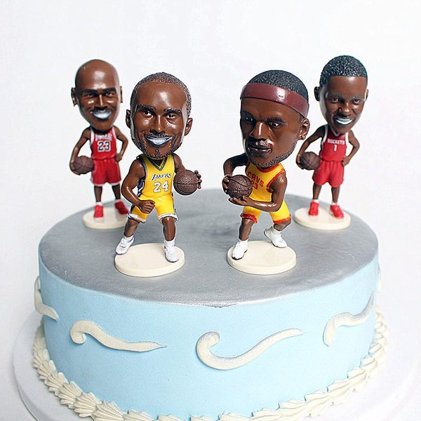 Cake Topper - 4pcs NBA Basketball Star Figures Carousel 4