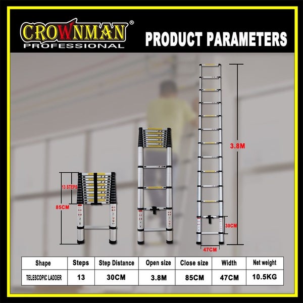 Crownman Telescopic Ladder - Aluminium Alloy Carousel 2