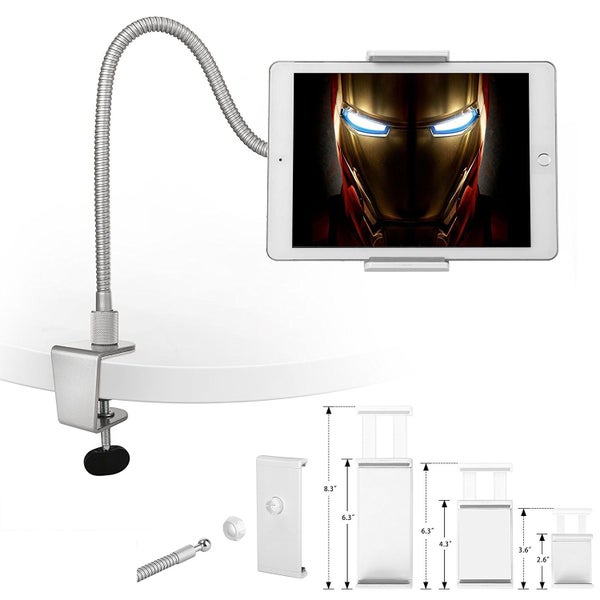 360 Rotating 3.5 - 10" Tablet Pc Phone Mount Holder Durable Metal Gooseneck Carousel 1