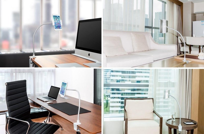 360 Rotating 3.5 - 10" Tablet Pc Phone Mount Holder Durable Metal Gooseneck Carousel 4