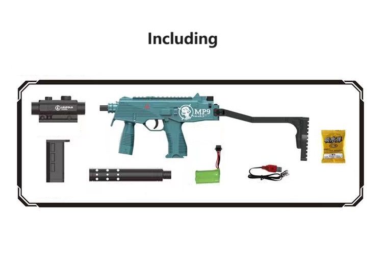 MP9 Gel Blaster, Electric Full Auto and Manual, Dark BLUE,10000 gel balls. Carousel 2