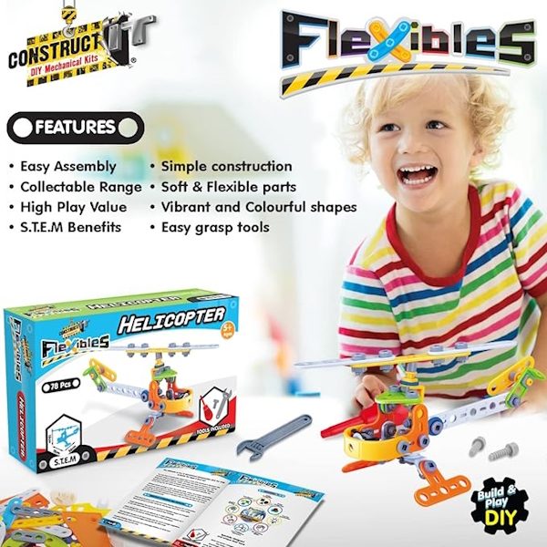 Construct It Flexibles DIY Build It Helicopter Kit Carousel 5