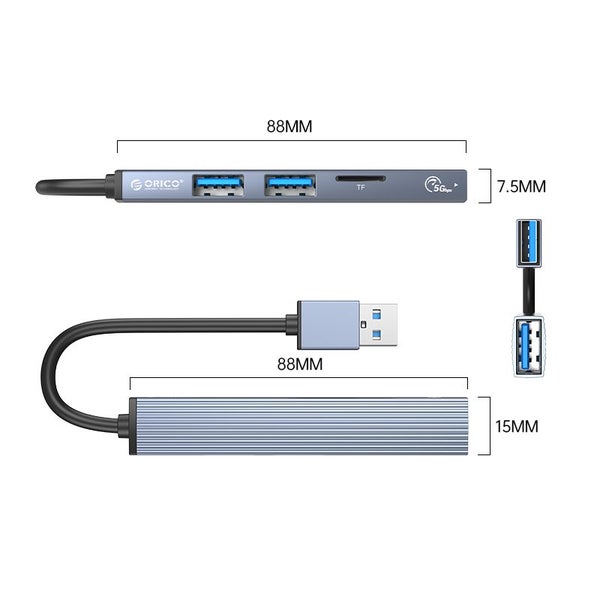 USB HUB TF Card reader USB 3.0 Micro SD card Reader Carousel 8