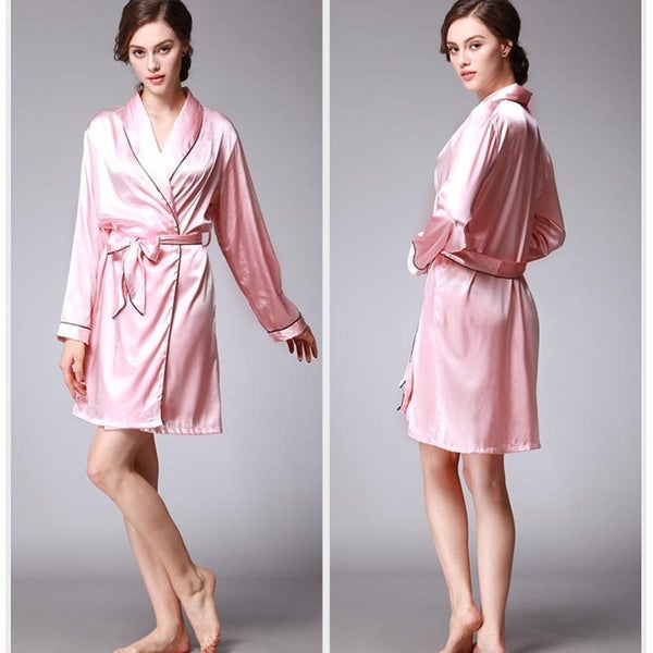Summer Autumn Women Bathrobe Thin Soft Nightgown Nightdress Pajamas Bath Robe Carousel 1