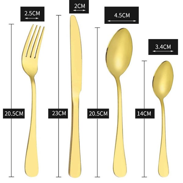 24pcs Cutlery Set Gold 2031902 Carousel 16