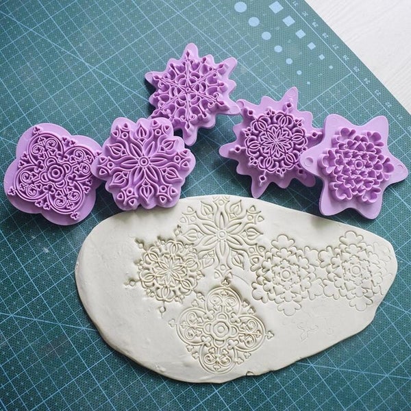 Pottery Sculpting Mould Ceramic Clay Carving Mandala Lace Flower i2274HP0 Carousel 1