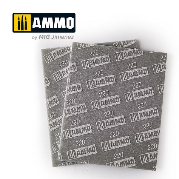 AMMO by Mig Jimenez A.MIG-8557 Sanding Sponge Sheet (220) 2 pcs. Carousel 1