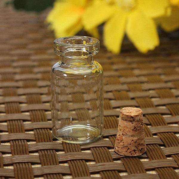 24PCS/Pack Blank Tiny Small Transparent Message Bottles Vials Glass Bottle With Carousel 2