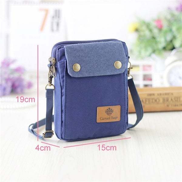 Canvas shoulder bag small mobile phone bag cute Messenger bag Carousel 1