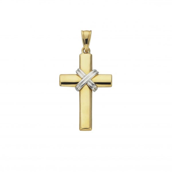 9ct White Gold Plain Cross Pendant Carousel 1