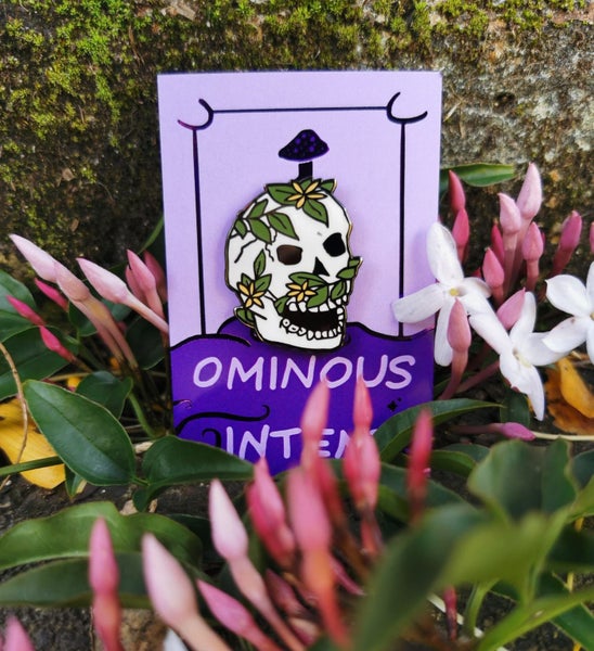 Skull Covered in Jasmine Flowers Pin Carousel 1