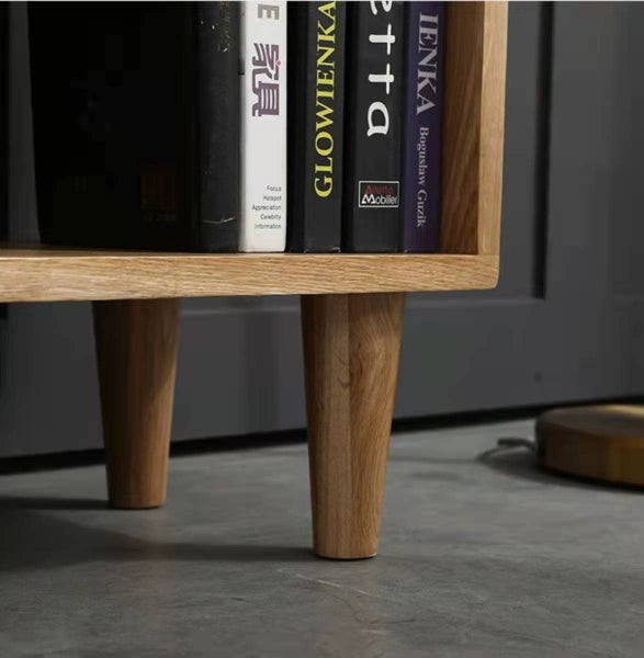 Berlin Solid Oak Vertical Bookcase 8 Cubes Carousel 7