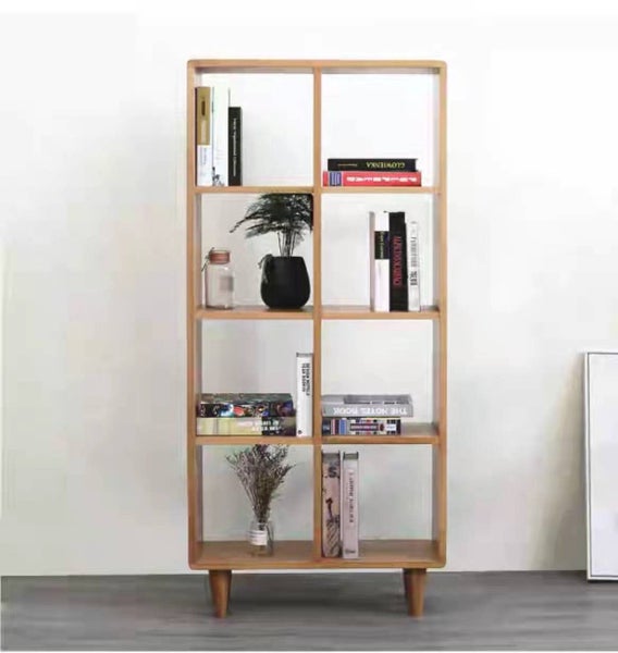 Berlin Solid Oak Vertical Bookcase 8 Cubes Carousel 2