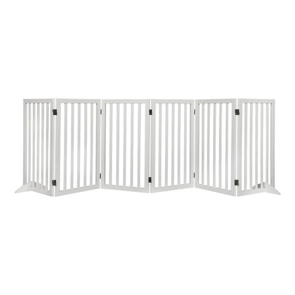 Goslash Picks Wooden Pet Gate Dog Fence Safety Stair Barrier Security Door 6 ... Carousel 1