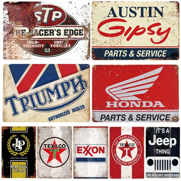 Retro Vintage Metal Tin Sign Vintage Plaque Garage Workshop Service Carousel 2