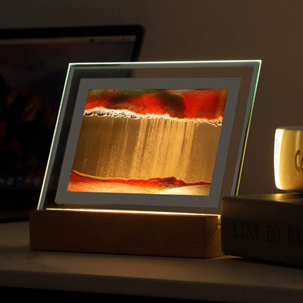 Sand Art Moving Night Lamp Craft Quicksand 3D Landscape Flowing Sand Carousel 2