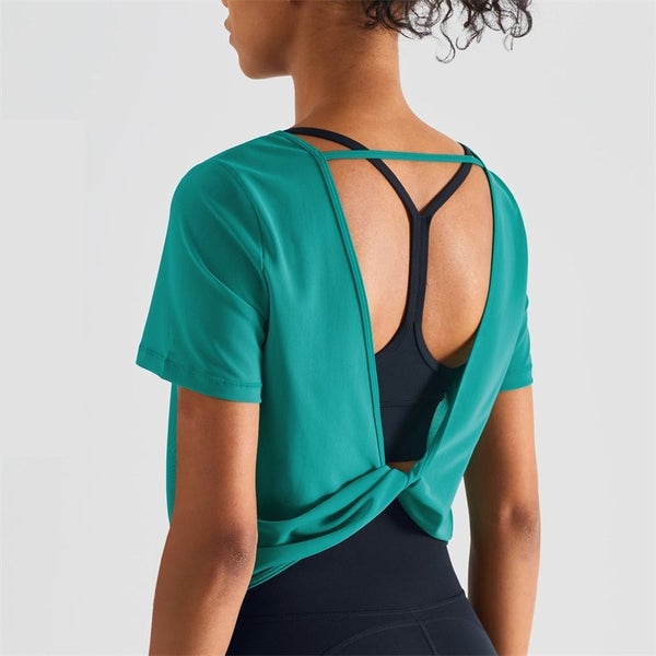 Sexy Yoga Vest Sports Top Loose Casual Open Back Mesh T-shirt Tank Carousel 2