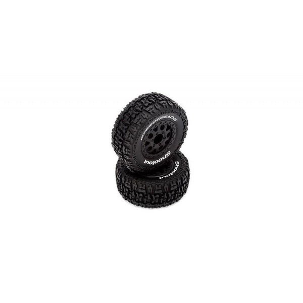ECX 4003 1/10 Front/Rear Wheels and Tires Premounted Black (2): 2WD/4WD Torment Carousel 1