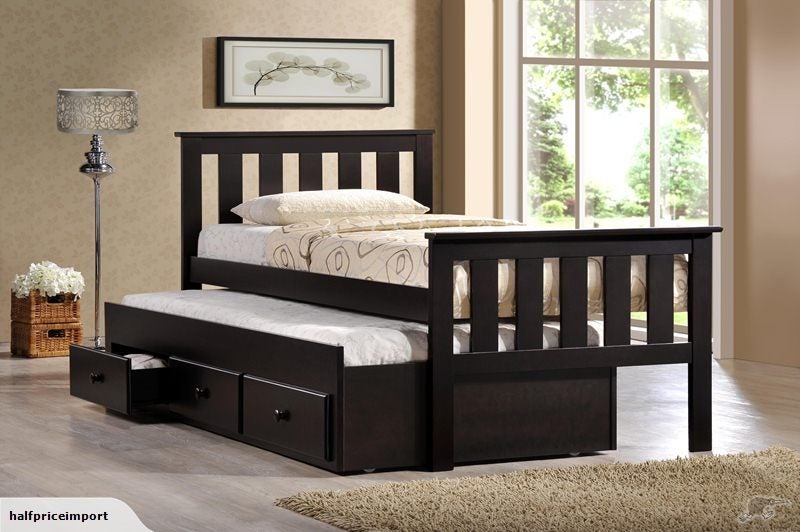 SINGLE REVERSIBLE TRUNDLER SET+3 LARGE STORAGE DRAWER'S + X 2 MATTRESSES! Carousel 1