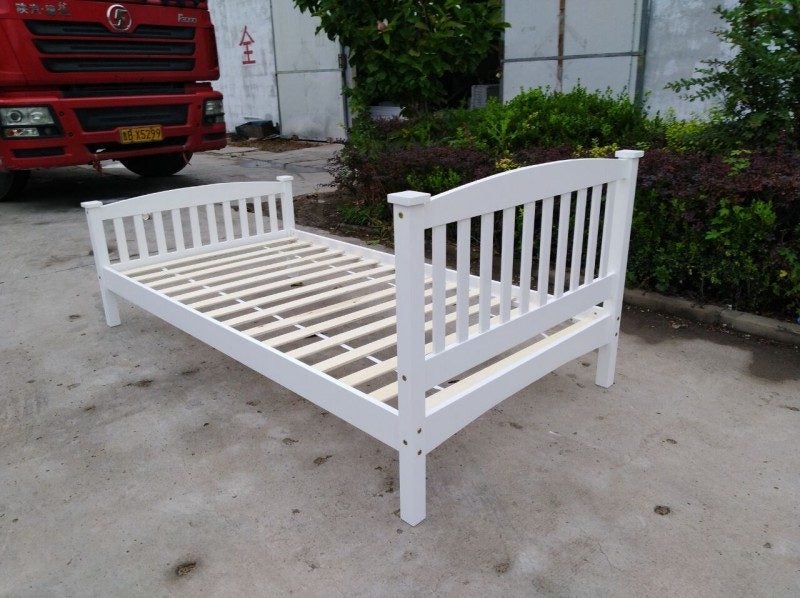 DOUBLE WHITE SLAT BED FRAME + 25cm INNERSPRUNG MATTRESS WITH LUXURY PILLOW TOP Carousel 2