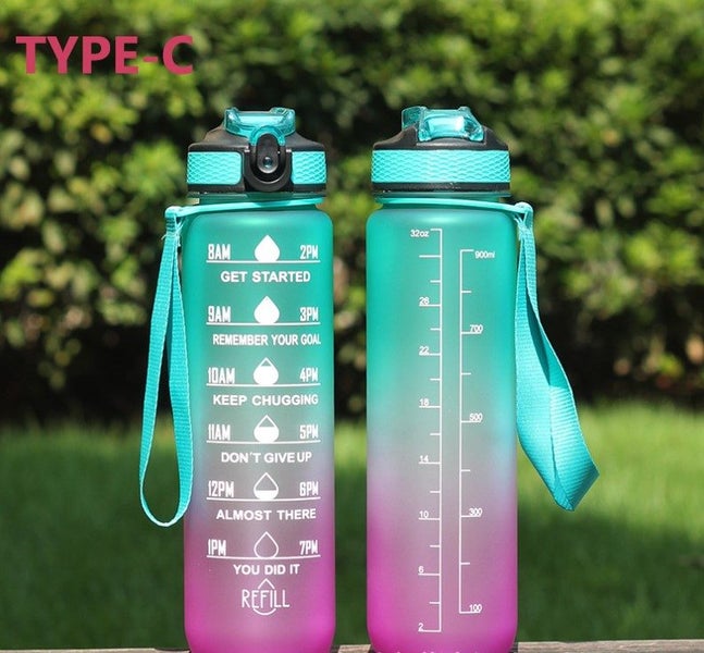 NEW 1L|Leakproof BPA-Free Water Bottle with Time Marker and Straw Perfect Carousel 1