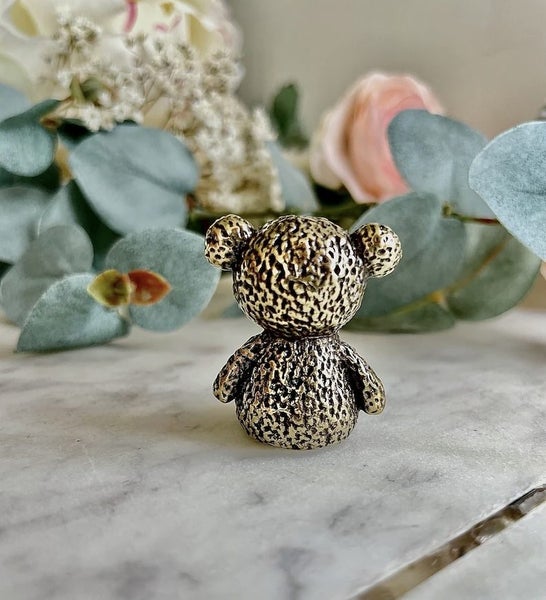 Antique Bronze Teddy Bear Figurine Brass Ornament Metal Decor Carousel 2