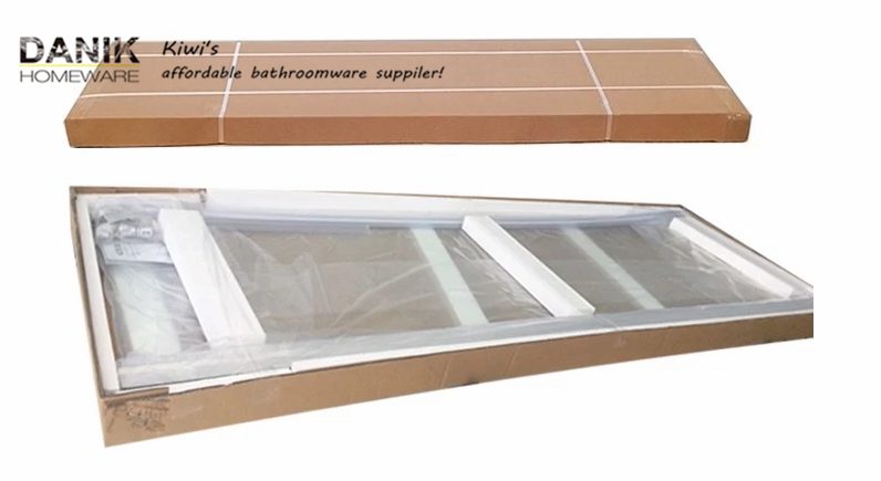 Bath Screen Frameless Fixed Panel 850wx1500h $170 Matte Black Channel62999386976129114
