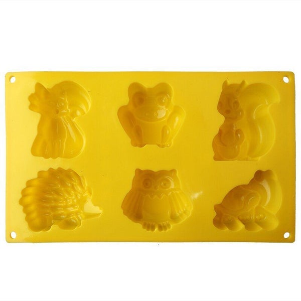 6 hole cartoon animal silicone cake mold DIY baking mold cake decoration tool Carousel 5