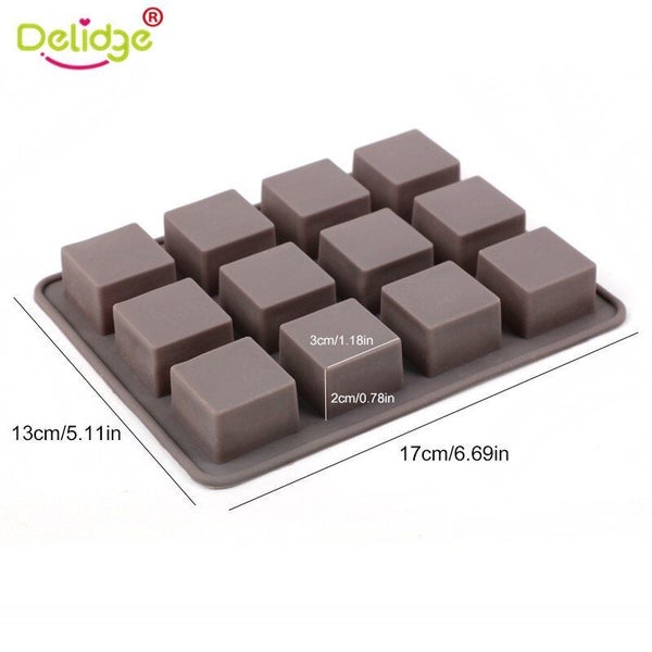 12 Holes Square Chocolate Fondant Mold Fondant Cutter Kitchen Accessories Carousel 2