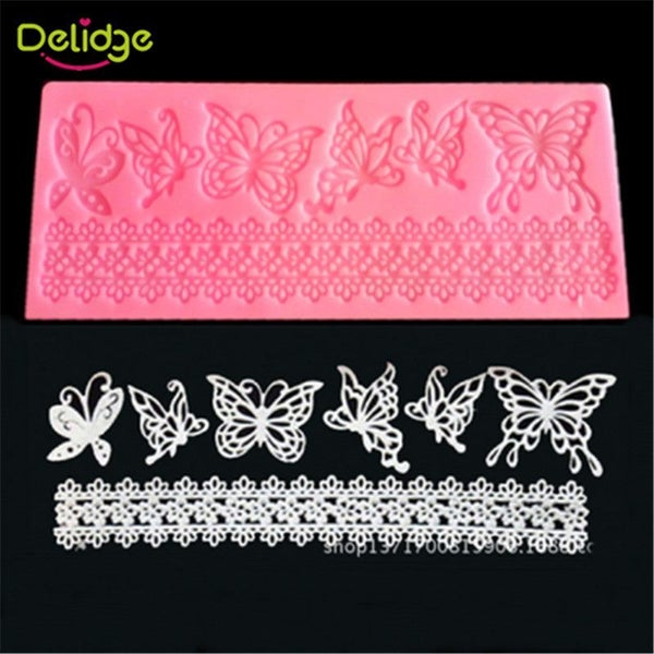 Butterfly Design Silicone Gummy Mold Cake Lace Decoration Edge Mold Carousel 1
