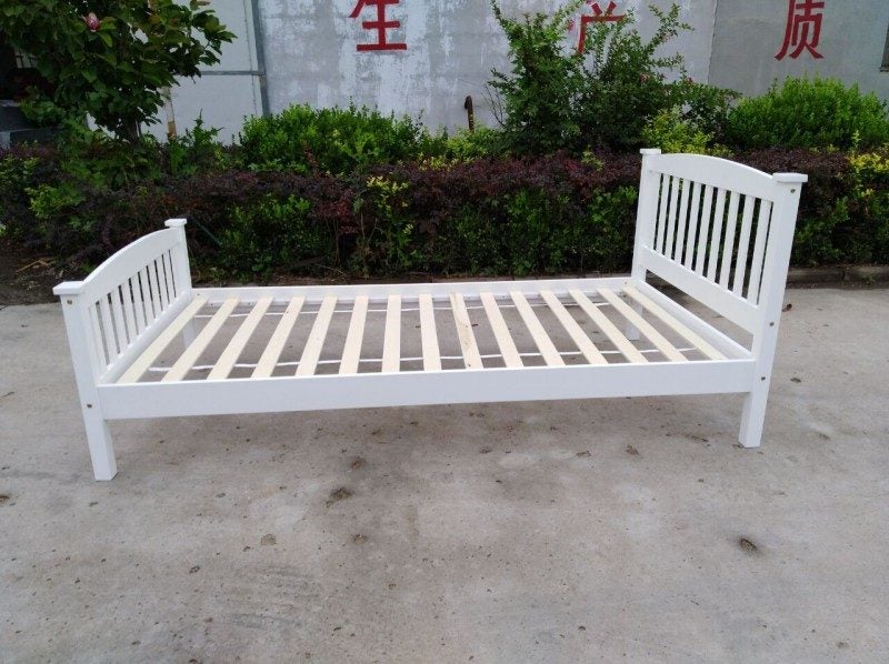 DOUBLE WHITE SLAT BED FRAME~~~MADE FROM 100% SOLID PINE~~~ Carousel 3
