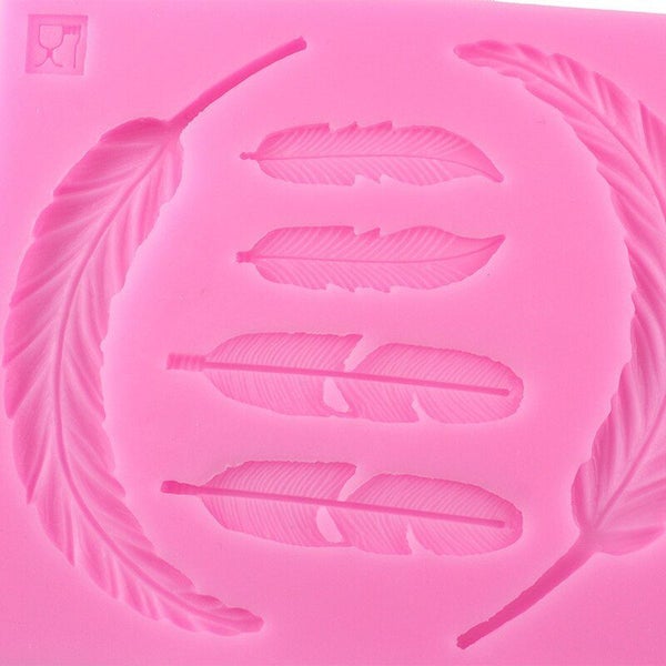 1PC Feather Shape Silicone Cake Mold Sugar Silicone Lace Mat Cake Tool Carousel 1