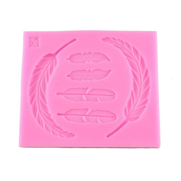 1PC Feather Shape Silicone Cake Mold Sugar Silicone Lace Mat Cake Tool Carousel 4