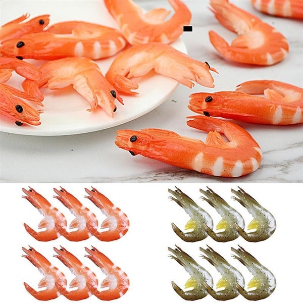 6PCS Simulation Shrimp Fake Food Model Shrimp Shooting Prop Photo Props Carousel 2