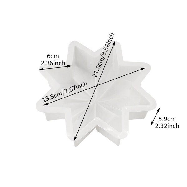 Baycheer 3D Silicone Mold Eight Pointed Star Baking Tools For Cakes Dessert Carousel 2