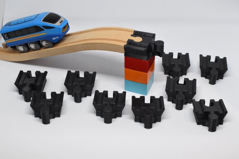 Set of 10 3D Printed Duplo Adapters for Wooden Train set Carousel 1
