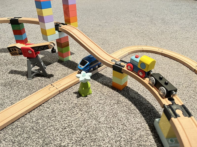 Set of 10 3D Printed Duplo Adapters for Wooden Train set Carousel 2