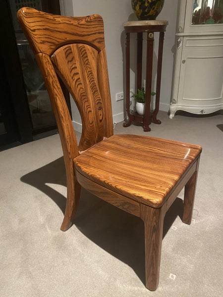 Round Solid Wood Dining Table with Lazy Susan (Turntable) and 6x Chairs Carousel 7