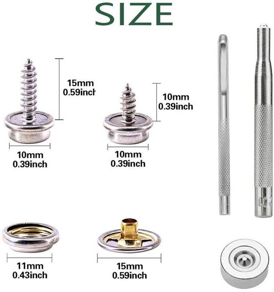 150 Sets Metal Snap Fasteners + Fixing Tools Set I1344SV0 Carousel 2
