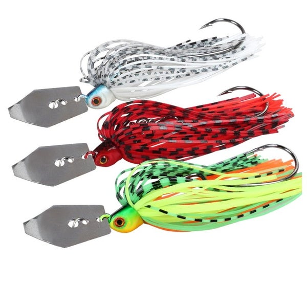 Fishing Lures 3pcs 94mm 9g Blade Metal Bait With Rubber Skirt Carousel 1