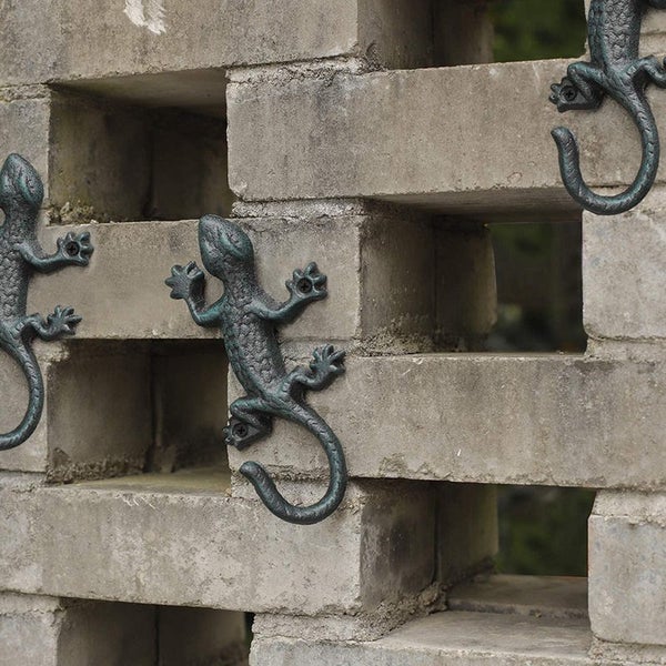 4pcs Cast Iron Gecko Hooks Key Holder Coat Hanger Wall Decor 3653403 Carousel 2