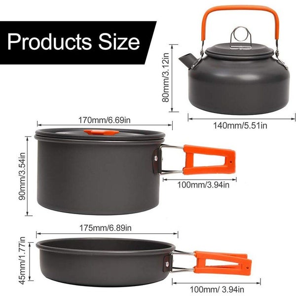 Camping Cookware Set Aluminum Portable Outdoor Tableware Cookset Carousel 2