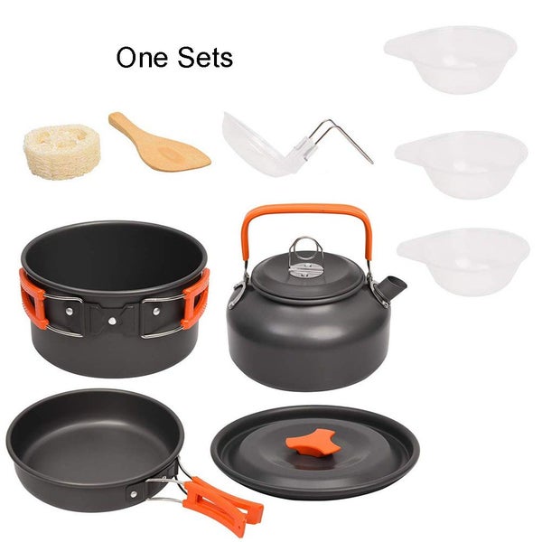Camping Cookware Kit Outdoor Cooking Set Aluminum Equipment Outdoor Carousel 1