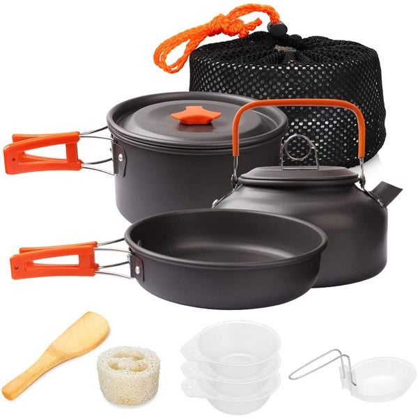 Camping Cookware Kit Outdoor Cooking Set Aluminum Equipment Outdoor Carousel 2